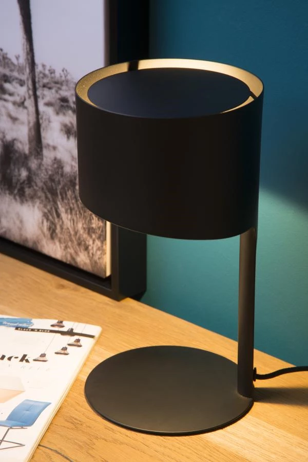 Lucide KNULLE - Lampe de table - Ø 15 cm - 1xE14 - Noir - ambiance 1